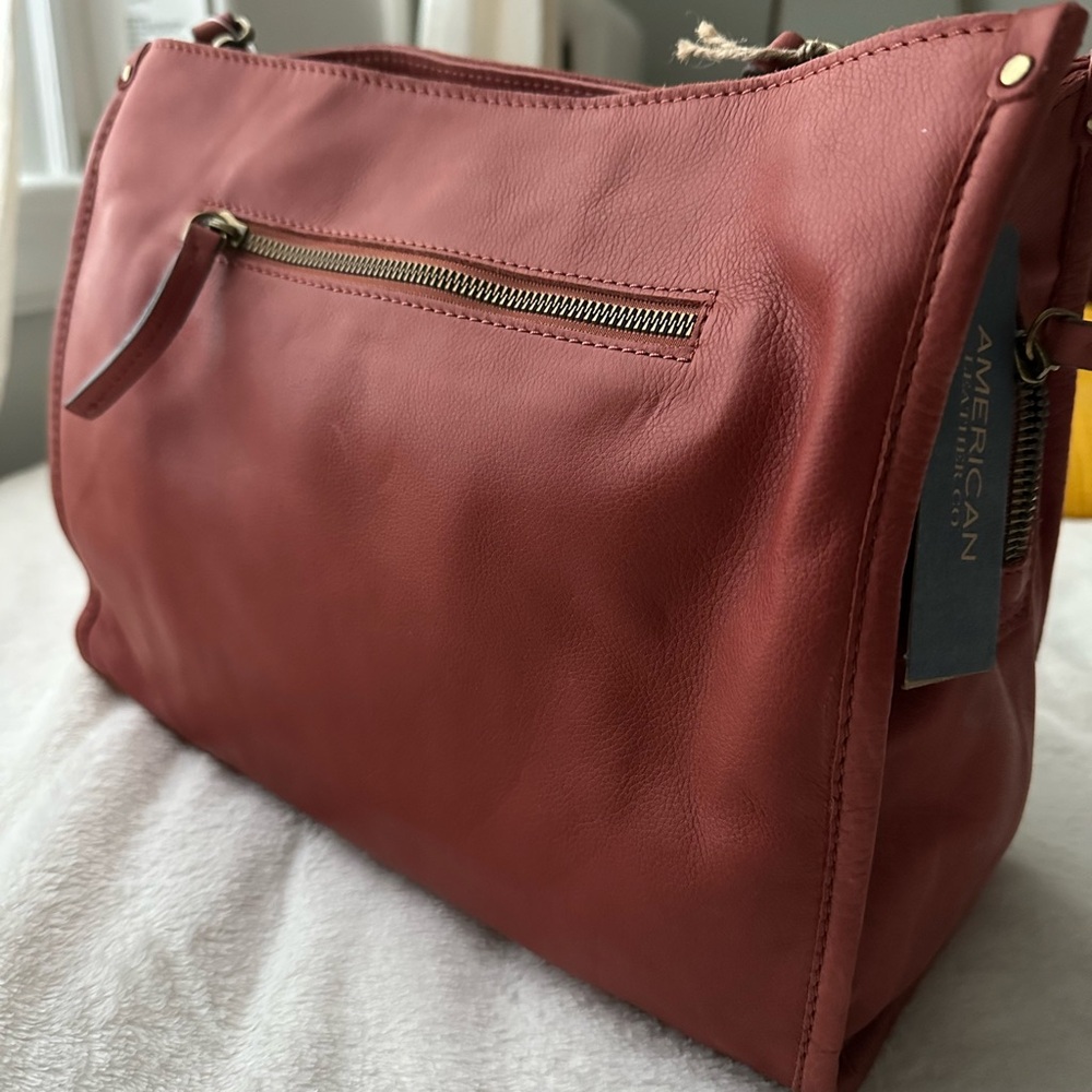 American Leather Deep Rust Red Soft leather purse BRAND NEW! with tags - Picture 2 of 7